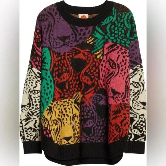 FARM Rio // Mixed Midnight Leopards Sweater - Picture 5 of 9